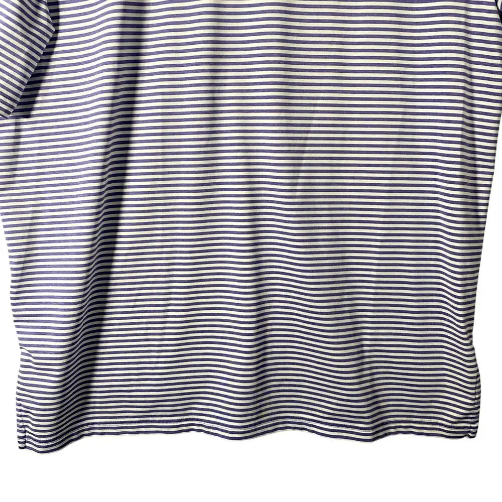 Ralph Lauren RLX Golf Polo Blue Striped Shirt Firestone Country Club Mens Large